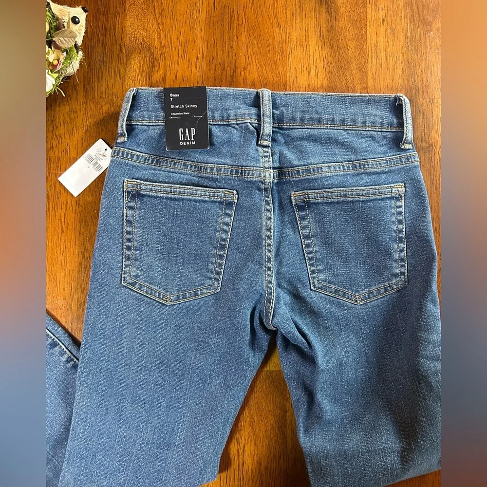GAP Stretch Skinny Jeans Boys Size 7 | NEW | Adjustable Waist Denim